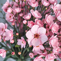 Obraz premium Soft pink flowers exuding a peaceful and romantic vibe, ideal for dainty, feminine designs or serene, elegant concepts