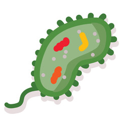 Virus icon.a green virus. a form of virus that spreads disease