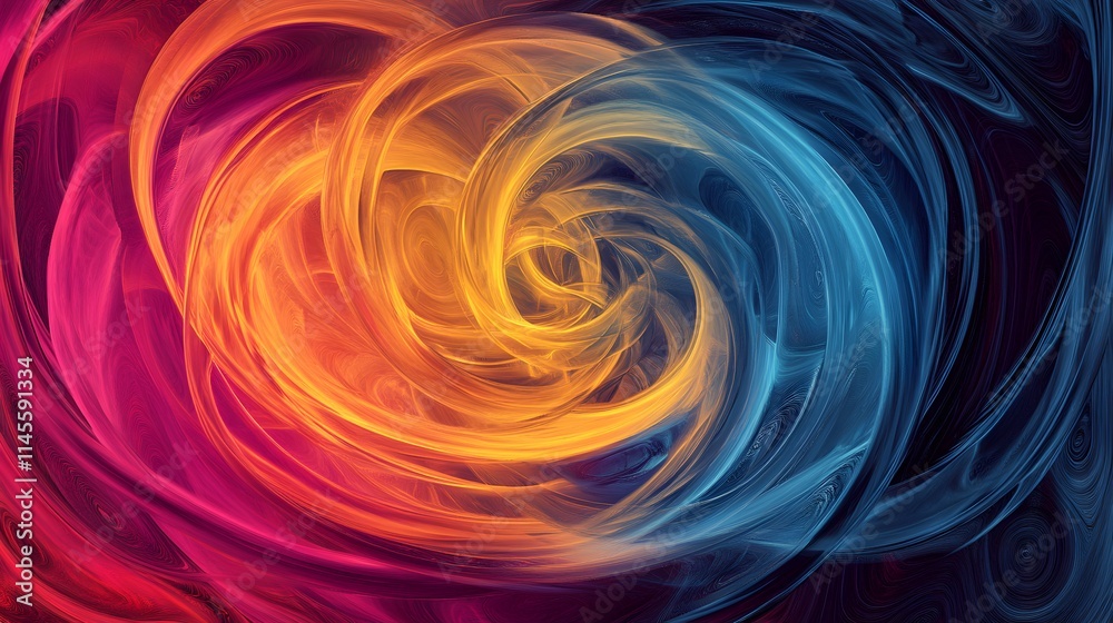 Poster dynamic color fusion abstract artwork digital canvas artistic expression vibrant environment fluid v