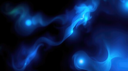 A captivating display unfolds as luminous blue wisps weave gracefully through the darkness, creating a mesmerizing and otherworldly atmosphere filled with intrigue