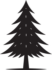 Simple Black Silhouette of an Evergreen Tree Vector Art