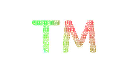 Icon trademark is made up of LED square shapes. There are bright diodes and there are black dead diodes