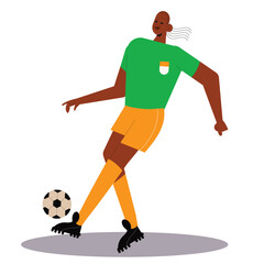 Obraz premium vector of player football kicking the ball