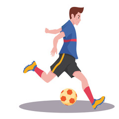 vector of player football is kicking the ball