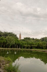 Obraz premium temple in archaeological site The three pagodas China