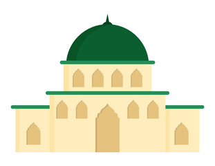 Flat islamic building mosque architecture clipart illustration