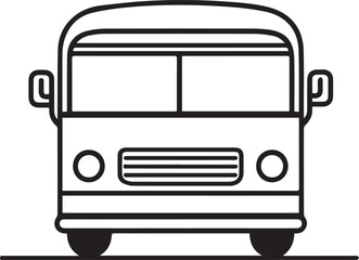 Thin line Silhouette of a bus black outline 