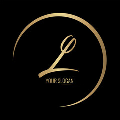 Luxury stylish L letter vector logo design with awesome gradient color circle
