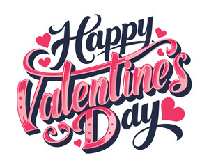 Happy Valentines Day typography vector illustration