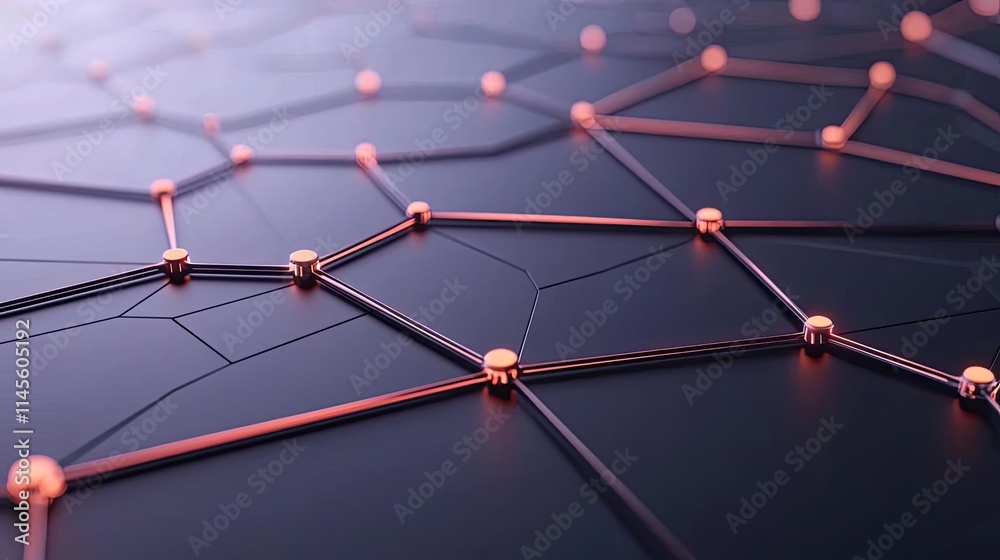 Aufkleber capital cost concept. abstract digital network connections with vibrant nodes on a dark surface.