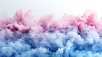 Fototapeta premium Abstract pastel pink and blue smoke clouds, dreamy texture background.