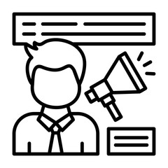 Employee Engagement Outline Style Icon