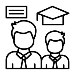 Alumni Network Outline Style Icon