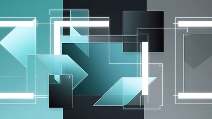 Abstract Geometric Digital Art with Futuristic Design