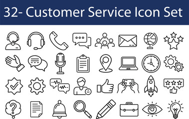 set of customer service icon vector.eps