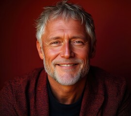 Obraz premium Confident businessman with a suit and a smile in a studio background, He looking at the camera