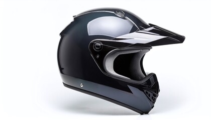 Fototapeta premium close up a of a motorcycle helmet isolated on a white background