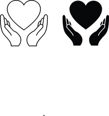 Heart in Hands Care, Support, Love, Charity, Donation, Hope, Compassion, Protection, Symbol, Icon