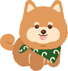 cute brown shiba inu shibainu dog puppy character