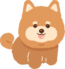 cute brown shiba inu shibainu dog puppy character