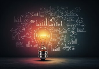 "Innovative Ideas: The Glowing Light Bulb of Creativity"