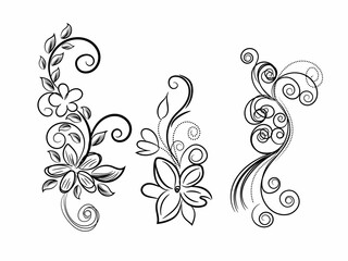 Hand drawn flowers collection