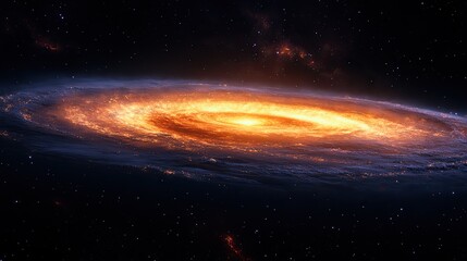 Fototapeta premium A black hole bends space and stars, a dark background for adventure and exploration, a wallpaper design depicting time travel and the mysteries of the universe.