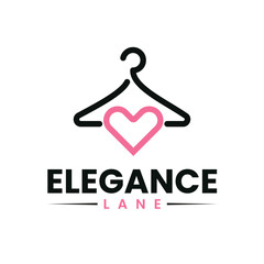 Hanger Forming Heart Shape in Black and Pink Logo Design