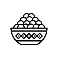 Black line icon for diwali sweets