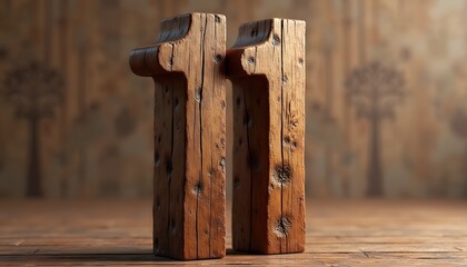 Rustic Wooden Number Eleven: A Still Life Photography