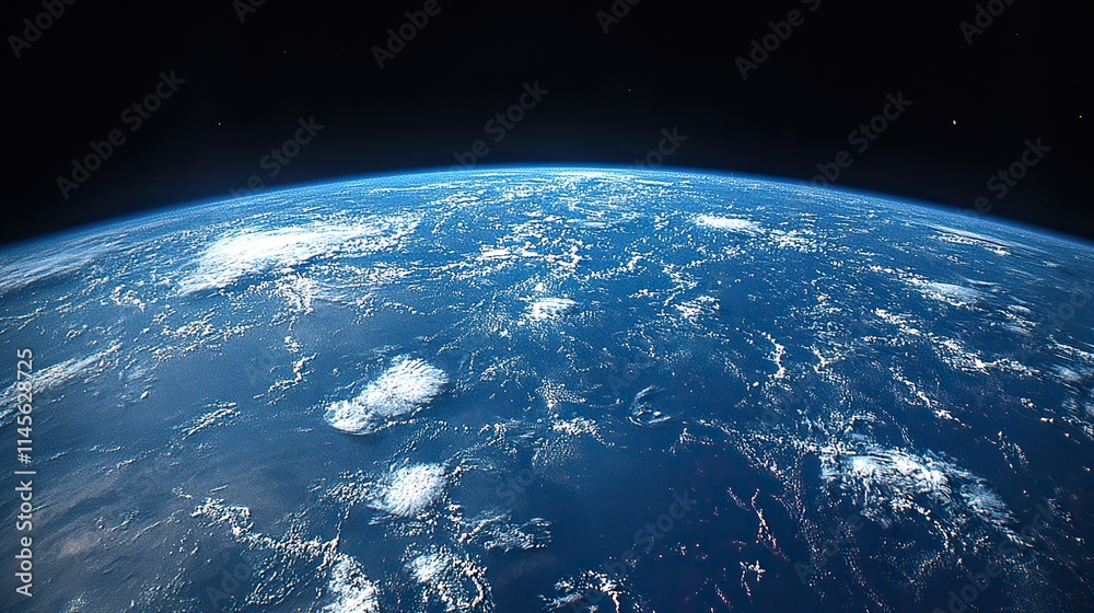 Wall mural a close-up view of earth from space emphasizes the planet's unique features and its place in the uni