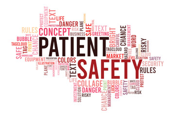 patient safety cloud template. Business concept vector background difference keyword colorful design.