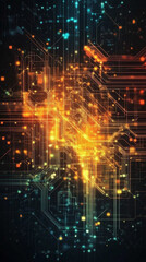 Obraz premium Abstract vector background of interwoven geometric lines and nodes. Symbolizes chaos and order in technology, digital communication, and interconnected networks. Dynamic, futuristic, and complex