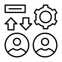 Teamwork Outline Style Icon