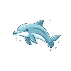 Obraz premium Graceful tiny baby dolphin swimming in clear ocean waters underwater scene peaceful environment close-up view for nature lovers