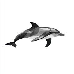 Fototapeta premium Graceful dolphin swimming in clear waters ocean environment high fidelity imagery natural habitat underwater view