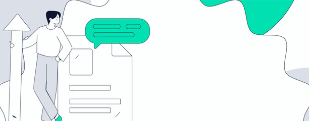 Notification announcement vector creative flat hand drawn illustration
