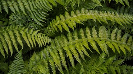 Macro Image of Intricate Fern Leaf Patterns