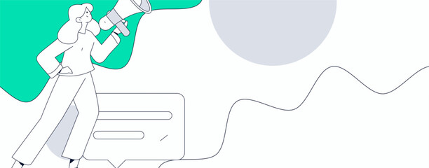 Notification announcement vector creative flat hand drawn illustration
