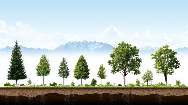 Rainwater benefits to ecosystem nature illustration vibrant landscape
