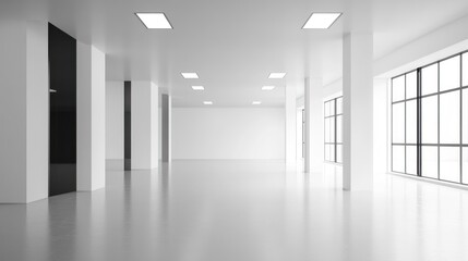 Modern Minimalist Office Space:  Bright, Spacious, and Ready for Occupancy