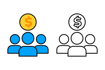 business assurance network icon object cartoon, sticker flat vector