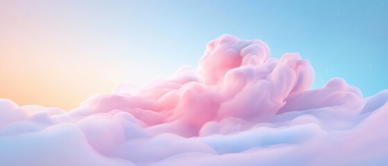 A fluffy pink cloud in the sky