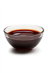 Bowl of barbecue sauce on white background