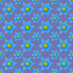 Pasque, pulsatilla. Decorative design element, watercolor, floral ornament. Seamless pattern for shawl, neck scarf. Kerchief design or tablecloth print, scarf, towel. For textile, cotton fabric.