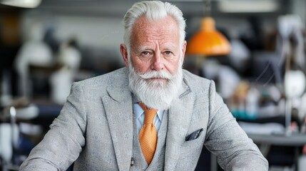Portrait of a senior businessman in a suit.
