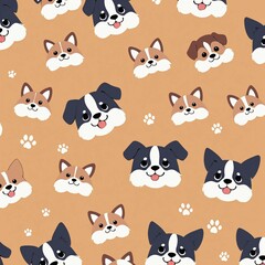 seamless pattern with cats and dogs