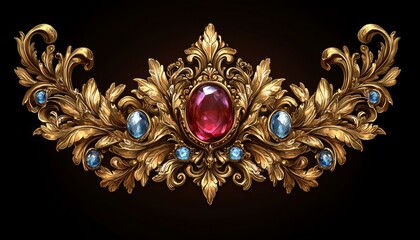 Ornate Gold Filigree Adorned With Gems