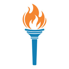 Minimalist flat color Torch Icon Vector Design.