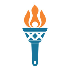 Minimalist flat color Torch Icon Vector Design.